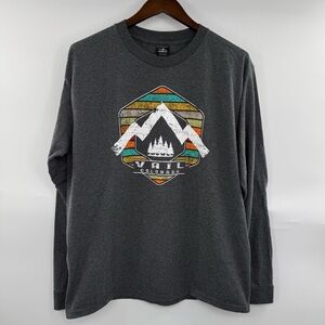 Prairie Mountain Vail Colorado Graphic Long Sleeve T-Shirt Gray Size Large